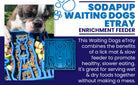 Blue Waiting Dogs Design eTray enrichment tray for dogs by SodaPup/True Dogs, LLC, featuring a playful dog pattern.