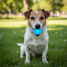 Rubber Strobe Ball by SodaPup/True Dogs, LLC, an ultra durable dog toy for chewing, floating, and retrieving activities.