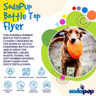 Orange Rubber Bottle Top Flyer dog toy from SodaPup/True Dogs, durable rubber frisbee for retrieving and play.