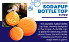 Orange Rubber Bottle Top Flyer dog toy by SodaPup, durable rubber frisbee for dogs, perfect for retrieving and active play.