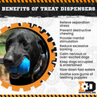 Blue Double Trouble durable rubber dog chew toy and treat dispenser by SodaPup, designed for interactive play and dental health.
