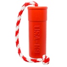 Large red USA-K9 Firecracker Rubber Dog Toy, durable floating training dummy by SodaPup/True Dogs, LLC for fetch and training.