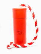 Large red USA-K9 Firecracker Rubber Dog Toy, durable floating training dummy by SodaPup/True Dogs, LLC for active dog training.