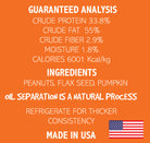 Dogtastic Gourmet Peanut Butter treats for dogs by SodaPup with pumpkin and flax seed flavor, 25% off, in a jar with a label.